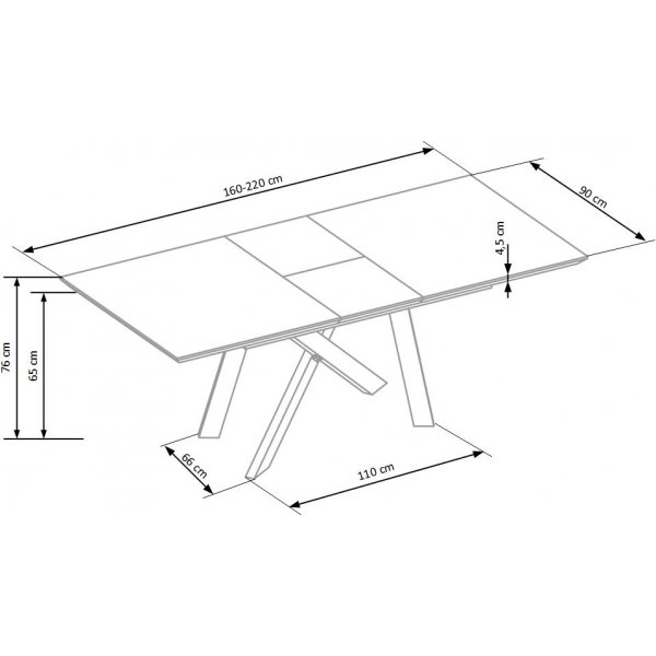 Errol spisebord uttrekkbart - Gull eik/svart Errol spisebord uttrekkbart - Gull eik/svart