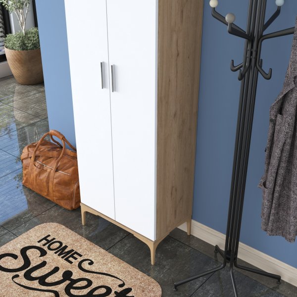 Esa garderobe - Valnøtt/hvit Esa garderobe - Valnøtt/hvit