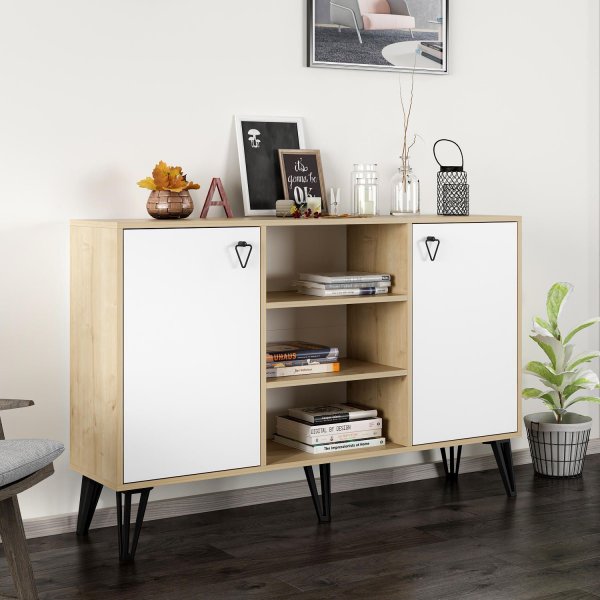 Ege skjenk - Eik/hvit