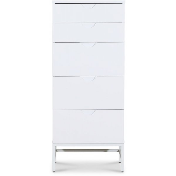 Lennox kommode 5 skuffer - Hvit Lennox kommode 5 skuffer - Hvit