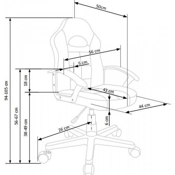 Alfrida kontorstol - Sort/rød Alfrida kontorstol - Sort/rød