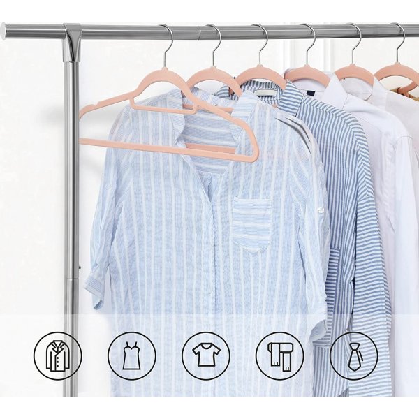 Kleshenger, fløyel, 45 cm, 50-pakning - Rosa Kleshenger, fløyel, 45 cm, 50-pakning - Rosa