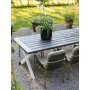 Oxford utendrs spisegruppe: grtt/hvitt bord 220 cm, inkludert 6 stk. Lincoln stablebare karmstoler grnn/beige