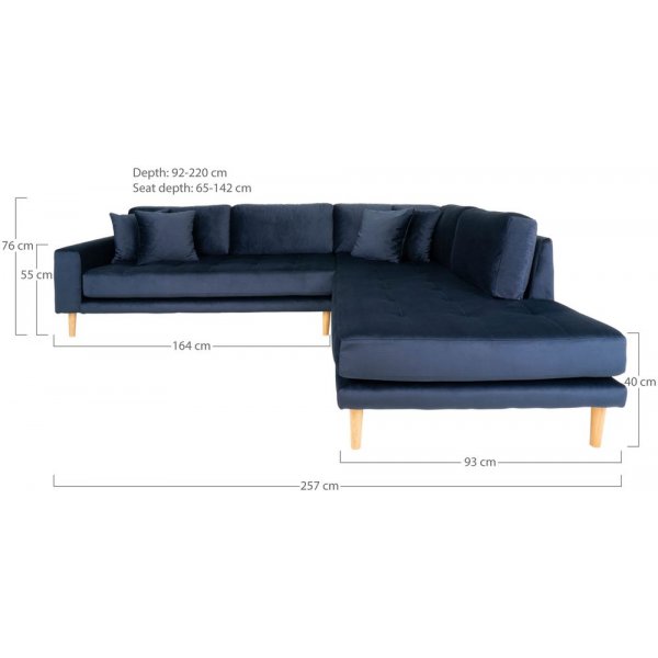 Lido Hjørnesofa med åpen finish - Blå Lido Hjørnesofa med åpen finish - Blå