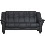 Svart PU 3-seters sofa - Rome