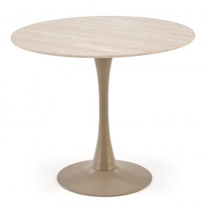 Spisebord rundt 90 cm beige travertin Spisebord rundt 90 cm beige travertin