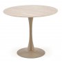 Spisebord rundt 90 cm beige travertin