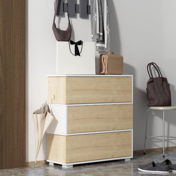 Aris skoskap - Safir eik/hvit Aris skoskap - Safir eik/hvit