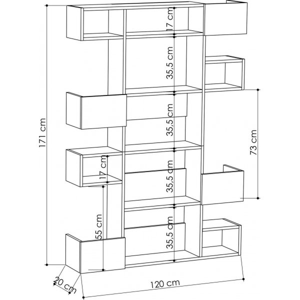 Niho bokhylle - Antrasitt/sennepsgul Niho bokhylle - Antrasitt/sennepsgul
