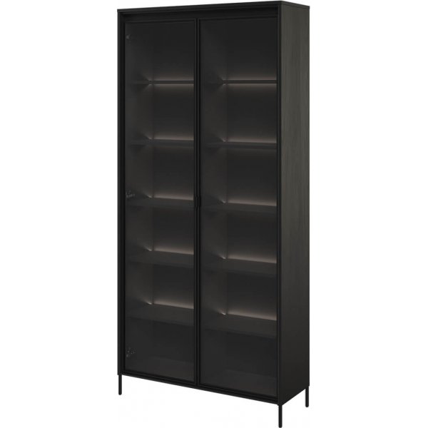 Trend glassskap H196 cm - Sort