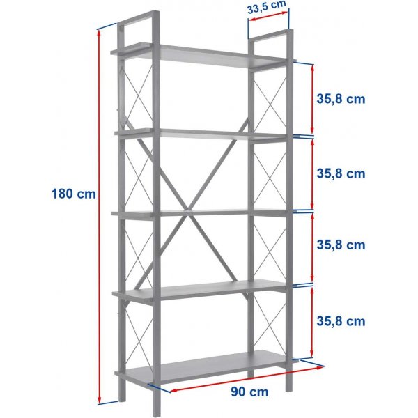 Elysian bokhylle - Hvit/gull Elysian bokhylle - Hvit/gull