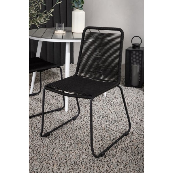 Pause uteservering med 2 Lindos stoler - Grå/Hvit Pause uteservering med 2 Lindos stoler - Grå/Hvit