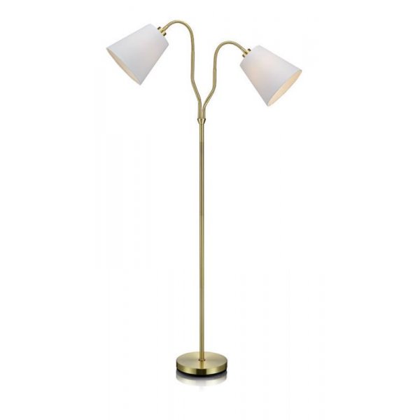 Modena Gulvlampe - Messing/Hvit