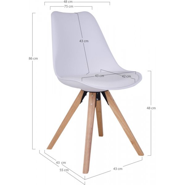 Bergen Spisestol - Hvit/Natur Bergen Spisestol - Hvit/Natur