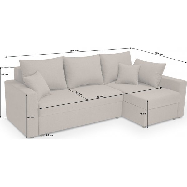 Zemek sovesofa - Grå Zemek sovesofa - Grå