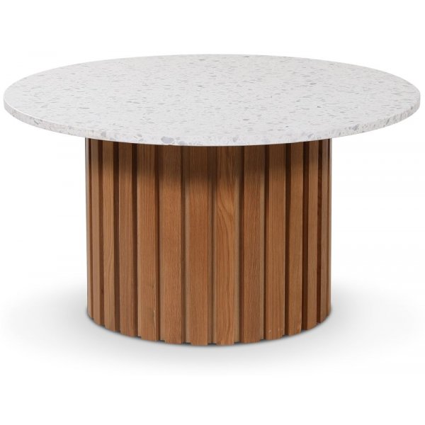 Matisse 85 rundt stuebord - Eik / terrazzo (Bianco)