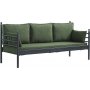 Manyas 3-seters utesofa - Svart/grnn