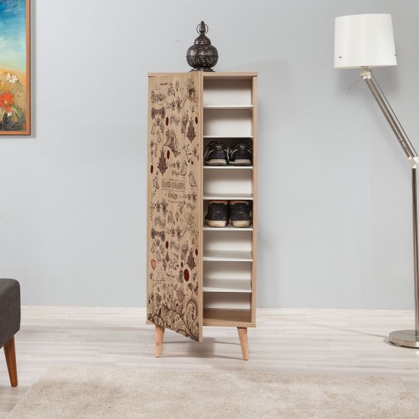 Filinta skoskap, h�ndtegnet - Sonoma eik