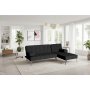 Sovesofa med divan i svart flyel