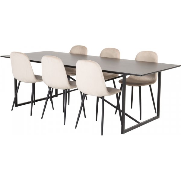 Spisebord Addison 240 cm - Svart