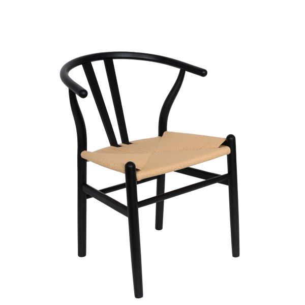 Ludvig spisebord Ø120 cm i eik med 4 Brandon lenestoler i svart med tausete Ludvig spisebord Ø120 cm i eik med 4 Brandon lenestoler i svart med tausete