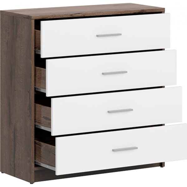 Nepo Plus kommode - M�rk eik/hvit