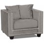 Temple Double Deco lenestol - Gr beige / slv nagler