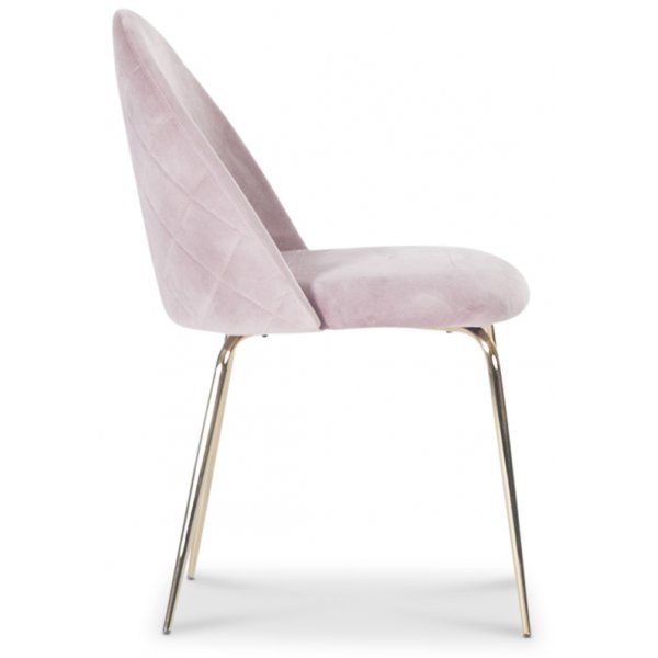 Plaza spisegruppe, marmorbord med 4 st Plaza fl�yelstoler - Rosa/Gr�/Messing