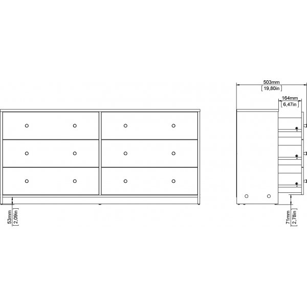 mai kommode med 6 skuffer - Hickory mai kommode med 6 skuffer - Hickory