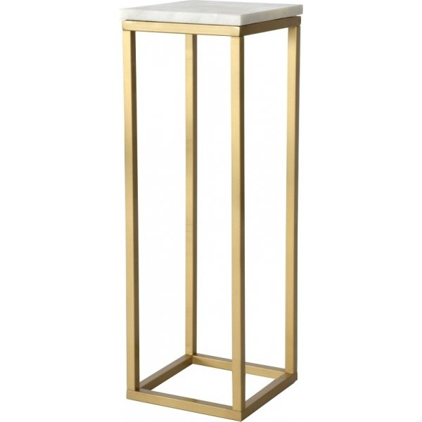 Accent pidestall - 80 cm (Hvit & messingfarget)