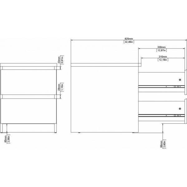 Naia nattbord 2 - Hvit Naia nattbord 2 - Hvit