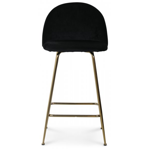 Art Velvet barstol - Svart flyel / Messing
