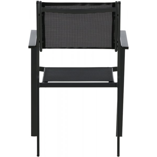 Matvaregruppen i Chania; 6 stoler med bord 205 x 90 cm - Svart/natur Matvaregruppen i Chania; 6 stoler med bord 205 x 90 cm - Svart/natur