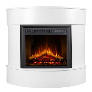 Elektrisk peis Willburn oval dekorativ peis - Hvit - pakke 1 Elektrisk peis Willburn oval dekorativ peis - Hvit - pakke 1