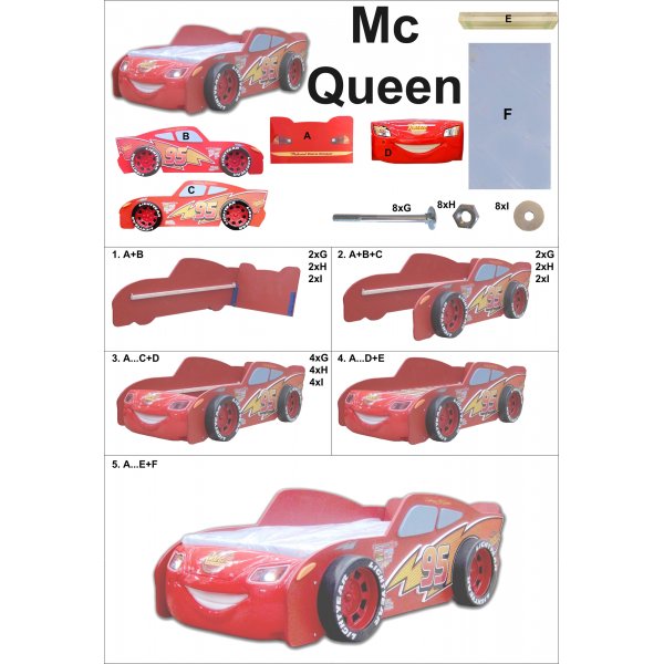 McQueen sprinkelseng - MDF - 90 x 180 cm