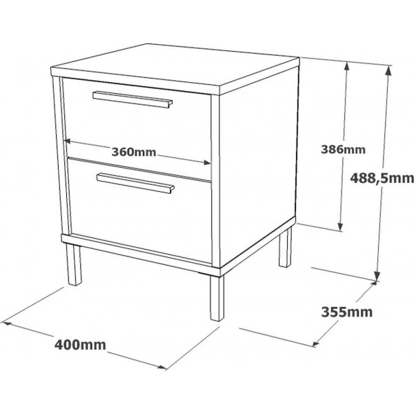 Luvio nattbord 24 - Eik/svart Luvio nattbord 24 - Eik/svart