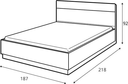 Seng 180 x 200 cm - Hvit/stirling eik Seng 180 x 200 cm - Hvit/stirling eik