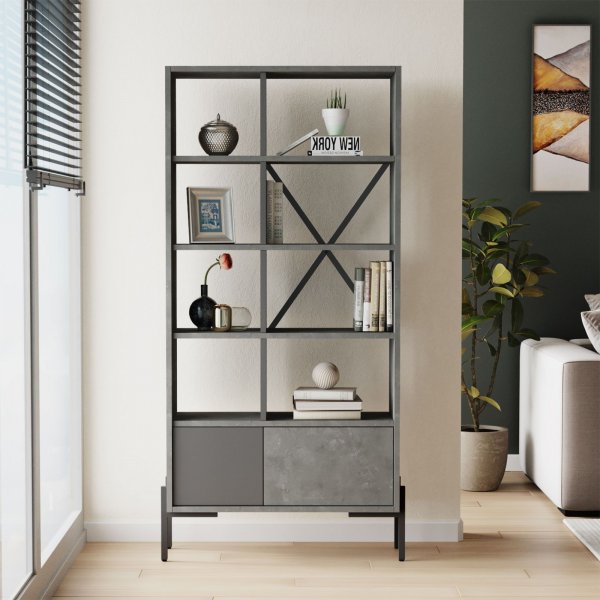 Bruno bokhylle - Grå/antrasitt Bruno bokhylle - Grå/antrasitt