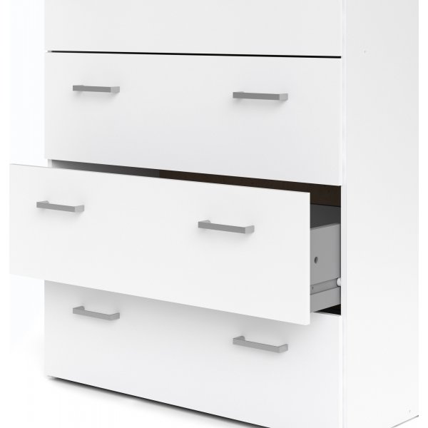 Space kommode hvit med 5 skuffer, bredde 74 cm og høyde 115 cm Space kommode hvit med 5 skuffer, bredde 74 cm og høyde 115 cm