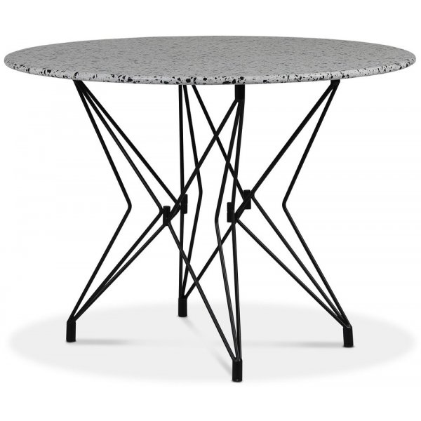 Zoo spisebord 105 cm - Svart / Terrazzo Cosmos