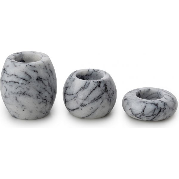Lysholder i hvit marmor fra Sicilia - 3 stk Lysholder i hvit marmor fra Sicilia - 3 stk