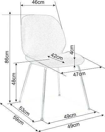 Adrien Velvet stol - Blå Adrien Velvet stol - Blå