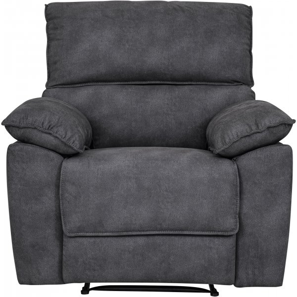 Coventry hvilestol med manuell mekanisme - Grå mikrofiber + Møbelføtter Coventry hvilestol med manuell mekanisme - Grå mikrofiber + Møbelføtter
