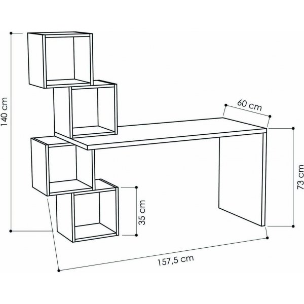Balance skrivebord - Hvit/turkis