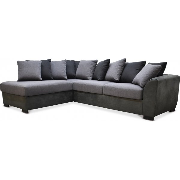 Delux sofa med pen ende venstre - Gr/Antrasitt/Vintage