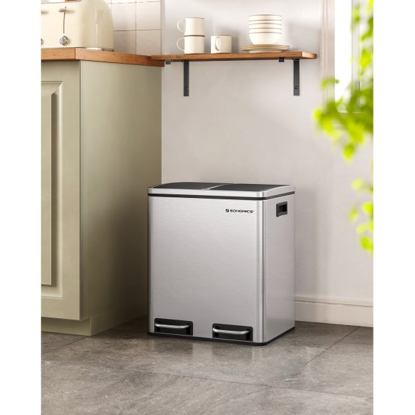 Daloa søppelbøtte 35 l - Sølv/sort Daloa søppelbøtte 35 l - Sølv/sort