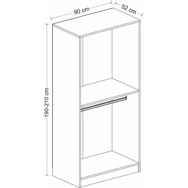 Cavolo garderobeskap 90 cm - Antrasitt/damp Cavolo garderobeskap 90 cm - Antrasitt/damp