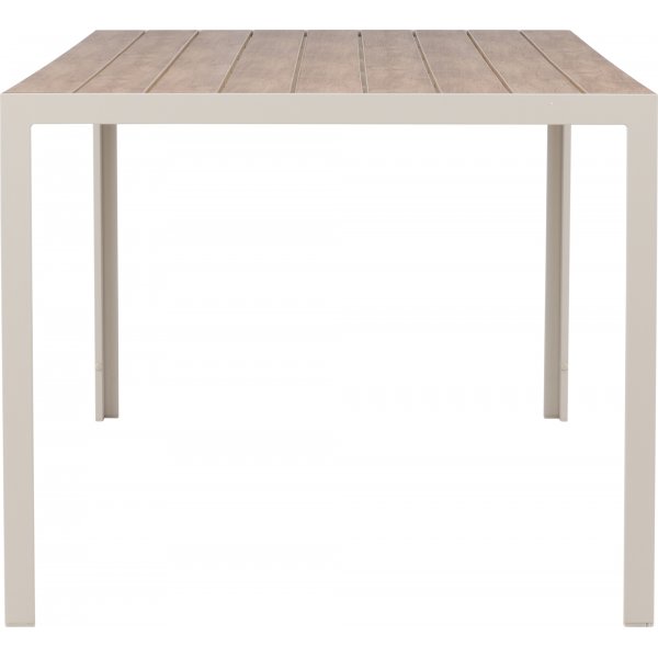 Spisegruppe; 6 stoler og spisebord 205 x 90 cm beige - Copacabana