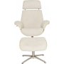 Falcon lenestol med fotskammel - Lys beige/hvitpigmentert eik