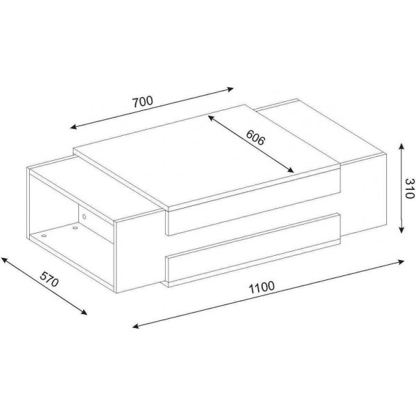 Nora salongbord - Hvit/valnøtt Nora salongbord - Hvit/valnøtt